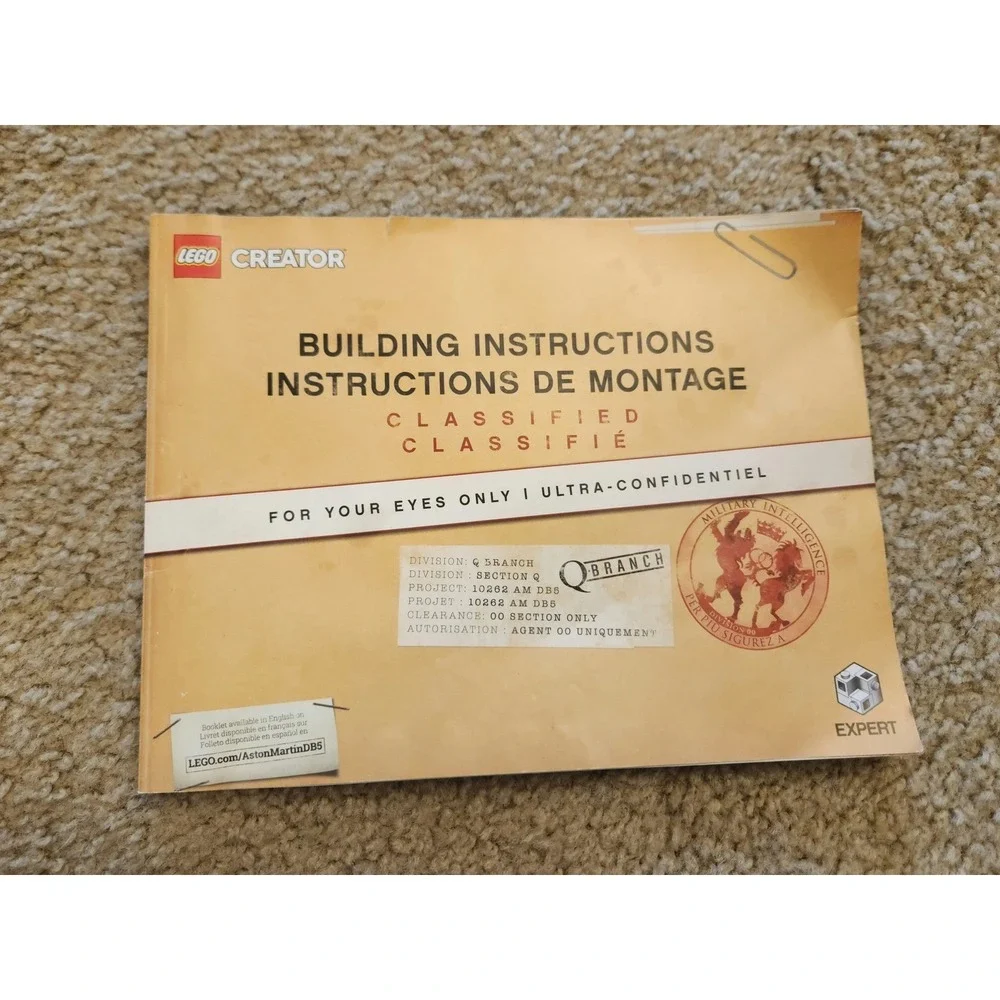 LEGO Creator Expert 10262 James Bond Aston‎ Martin DB5 Instruction Manual Only